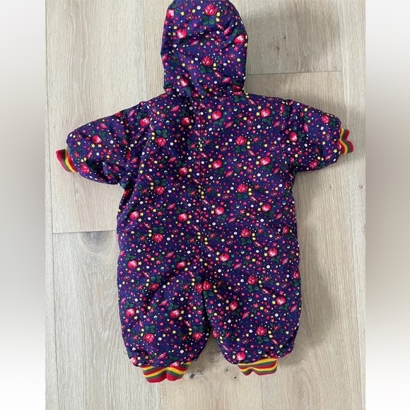 Hanna Andersson Girls Outerwear floral print Snowsuit size 60 *G25 - Picture 2 of 2